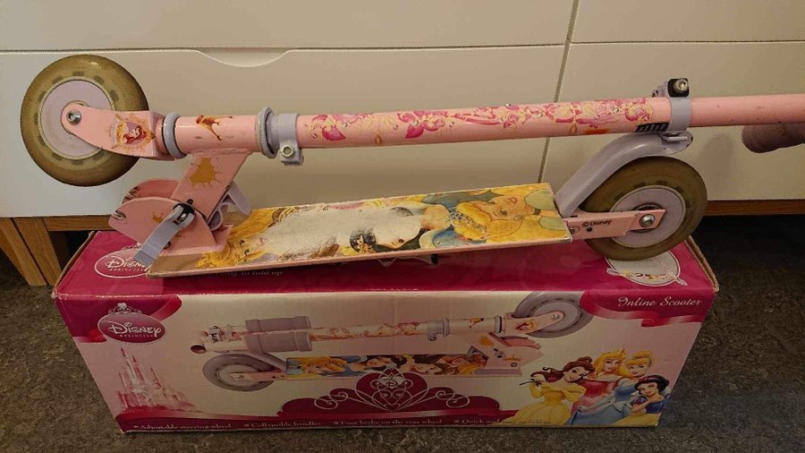 Disney Princess sparkcykel hopfällbar reglerbart styre i tre lägen