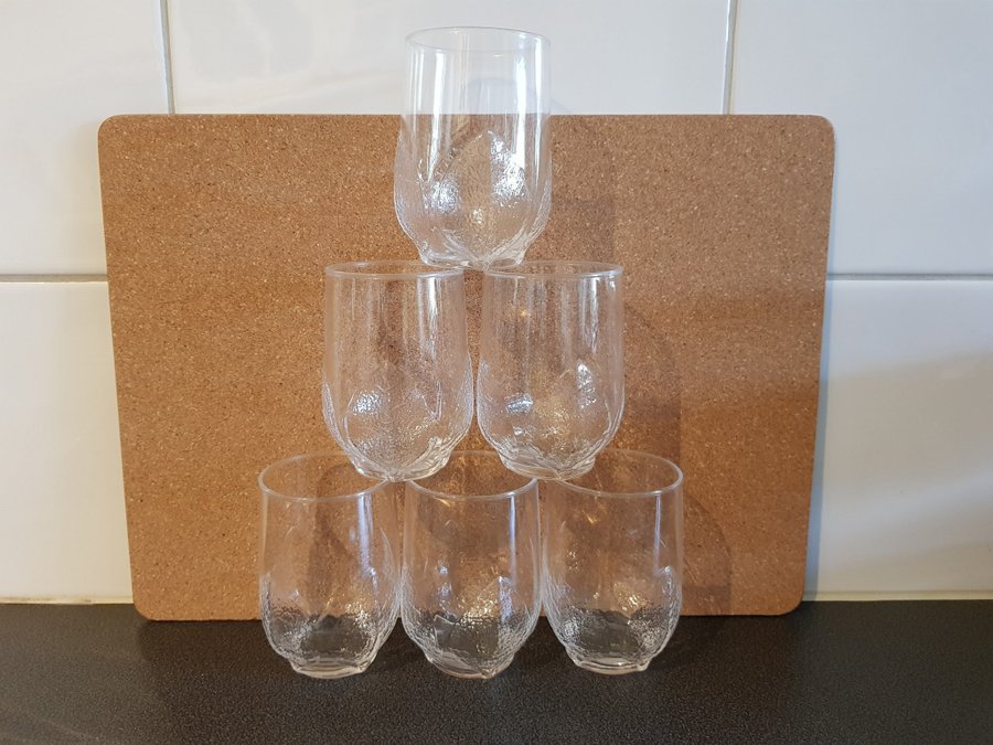 Lövet Aspen Arcoroc 6st stora glas saftglas dricksglas nostalgi retro vintage