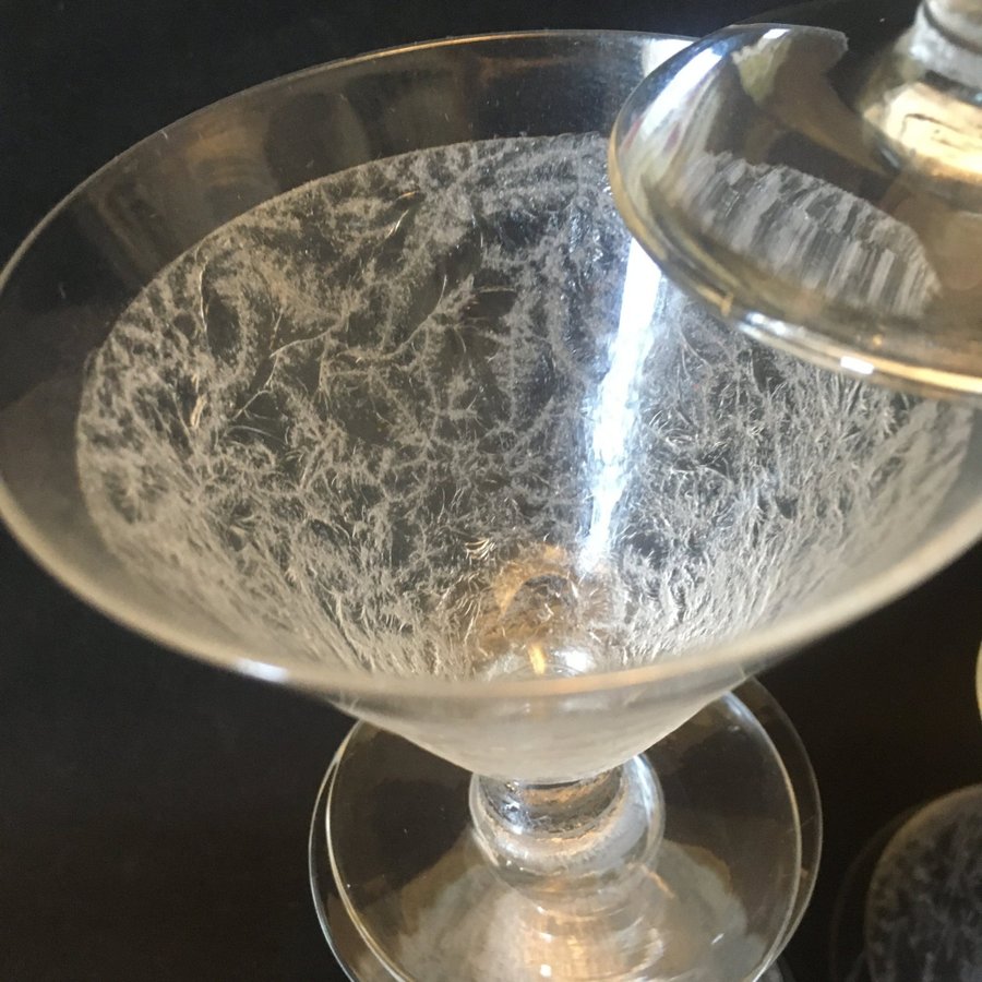 8 st Cocktailglas mm på fot med frostad dekor