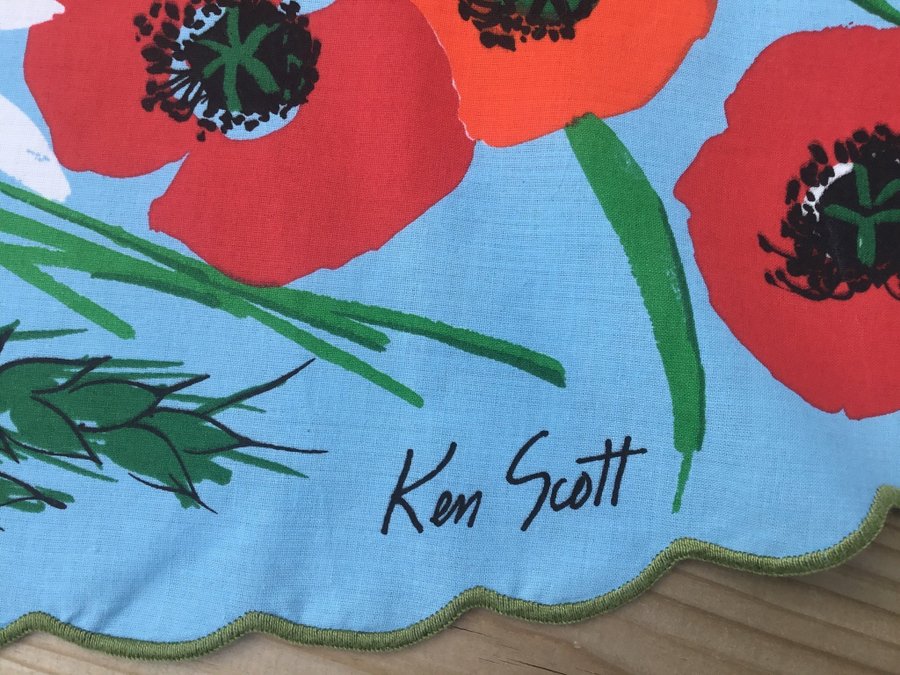 DESIGN ”KEN SCOTT” ”ZUCCHI” ITALY VINTAGE RUND BORDSDUK /TABLECLOTH RETRO