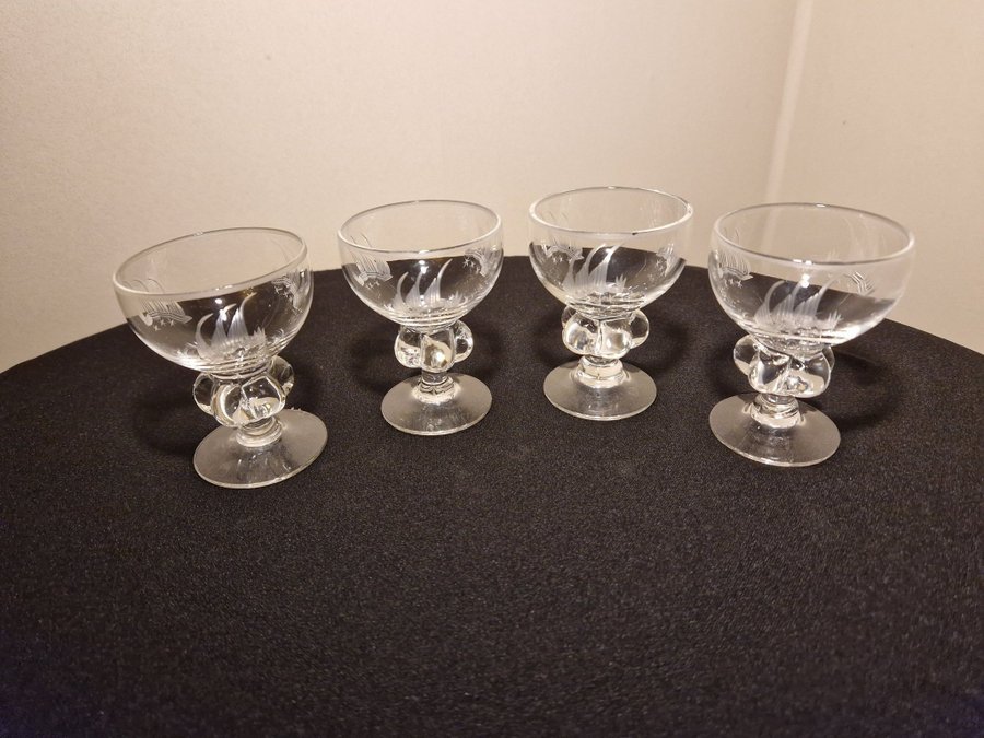 STARKVIN GLAS UARDA SKEPPET JOHANFORS MADE IN SWEDEN VINTAGE