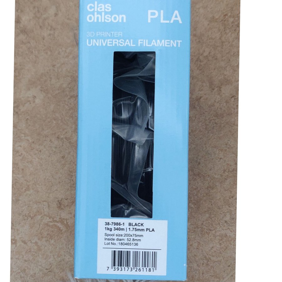 Clas Ohlson PLA Filament Svart 1 kg