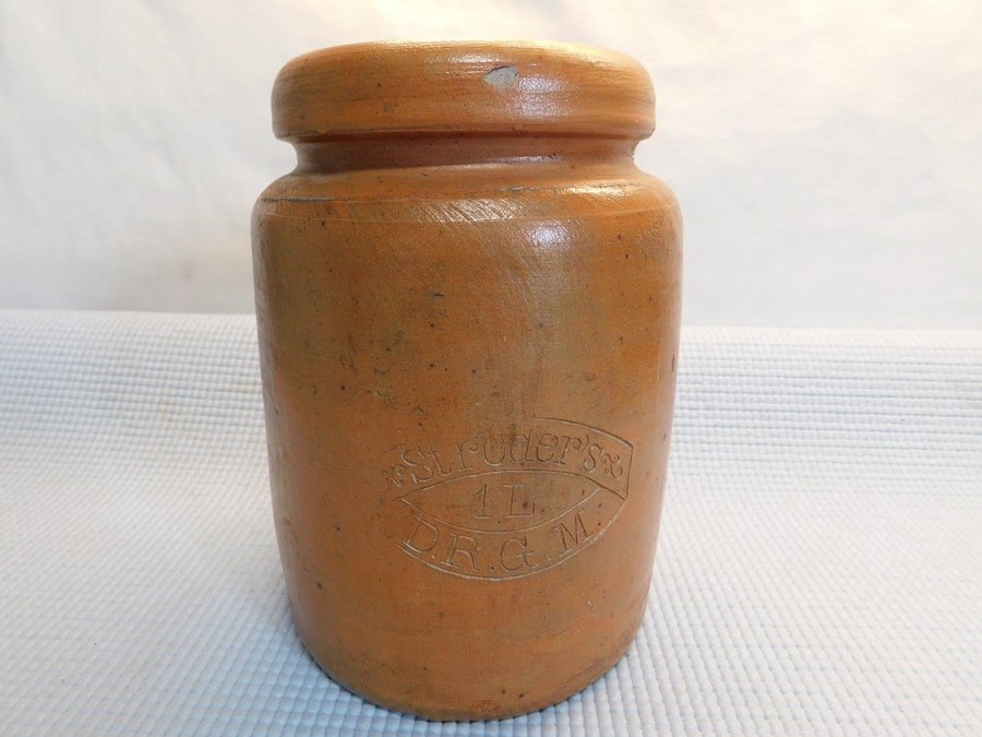 DRGM Germany Vintage/Antik Stengoods Krus 1 L Ca 1940 talet