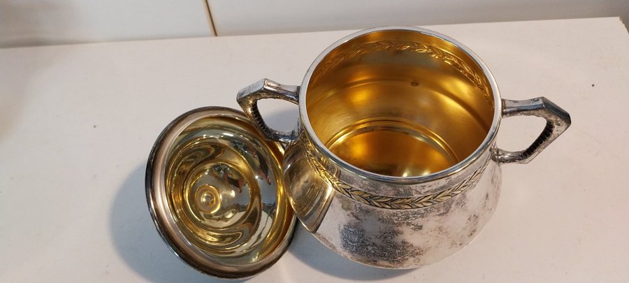 WMF nysilver jugend art nouveau kaffeservis kaffekanna kanna Tyskland