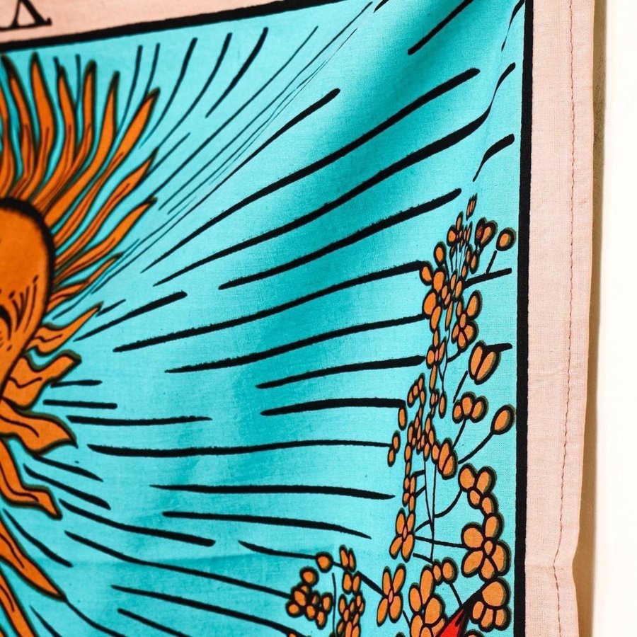 The Sun Tarot Card Tapestry Wall Hanging Room Psychedelic Tapestries