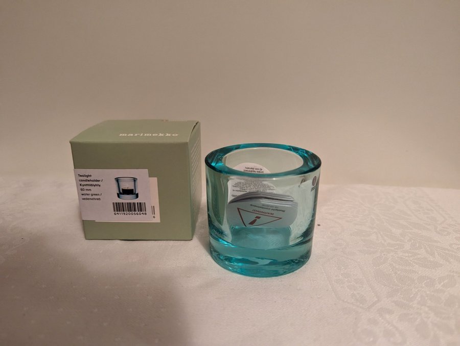 Ny Iittala Marimekko Kivi Ljuslykta tealight candleholder i färgen water green