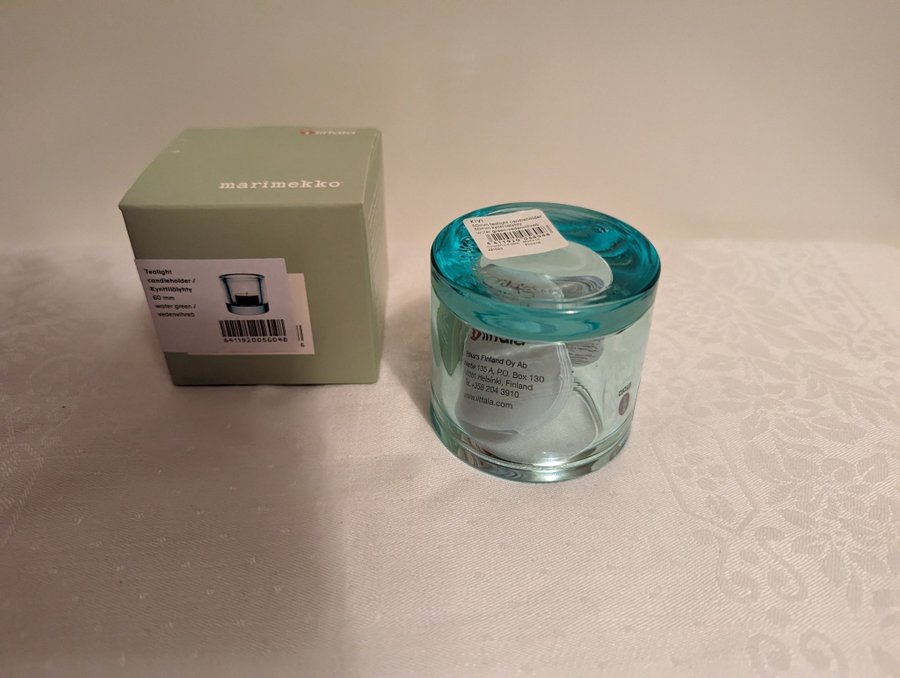 Ny Iittala Marimekko Kivi Ljuslykta tealight candleholder i färgen water green