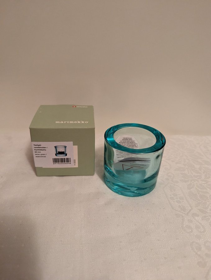 Ny Iittala Marimekko Kivi Ljuslykta tealight candleholder i färgen water green