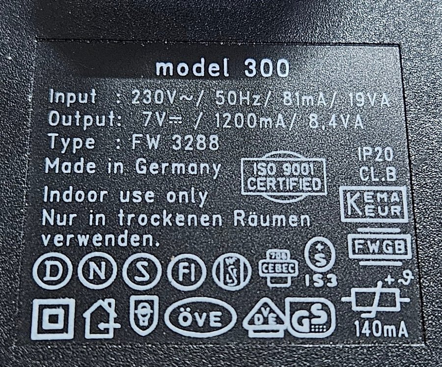 Brother AC adapter model 300