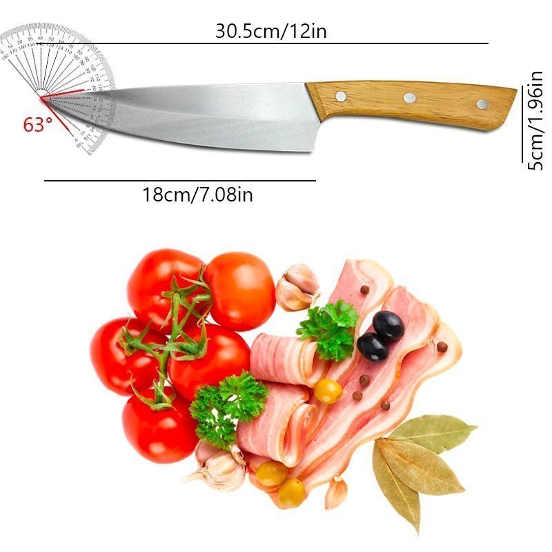 Chef Kitchen Knife 7 Inch Stainless Steel Blade Butcher Home BBQ Cutting Tools