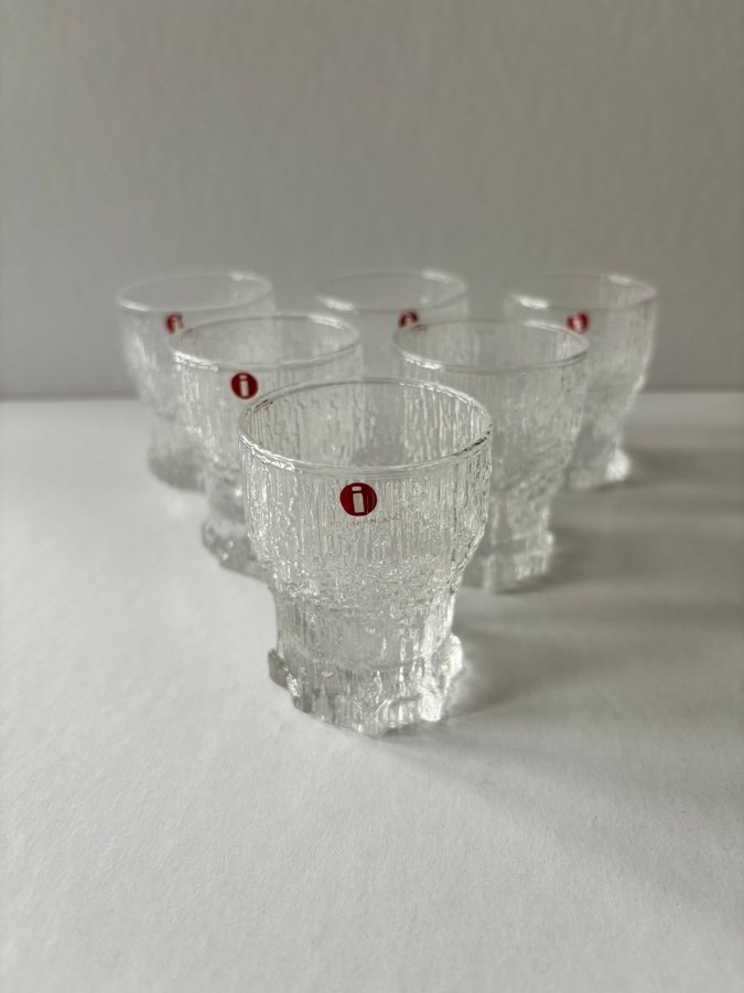 Iittala 6 st Aslak snapsglas formgivare Tapio Wirkkala