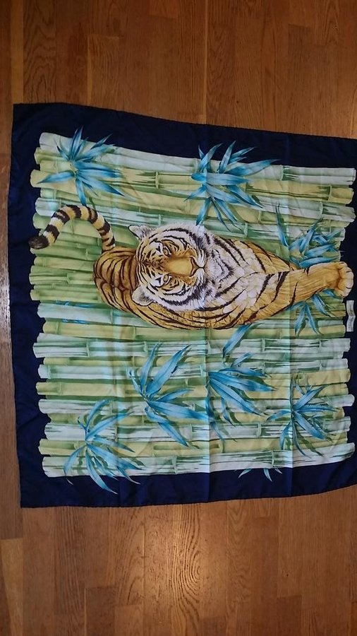 Sjal Scarf med Tiger Siden Design Salvatore Ferragamo 86 cm x 87 cm