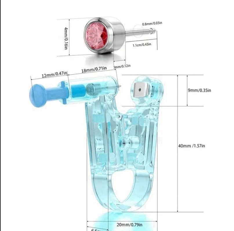 2 st Engångspiercingpistoler för öronpiercing med örhängen i rostfritt stål