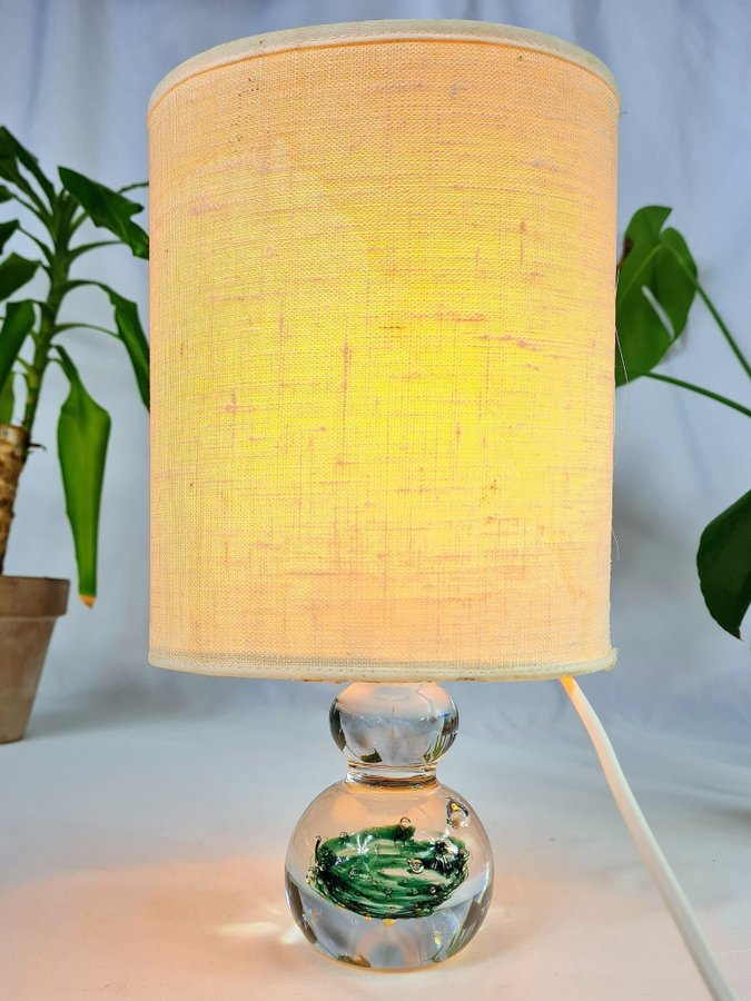 Konstglas Bordslampa NY EL 50-60 Talet Glasskulptur Vintage Lampa