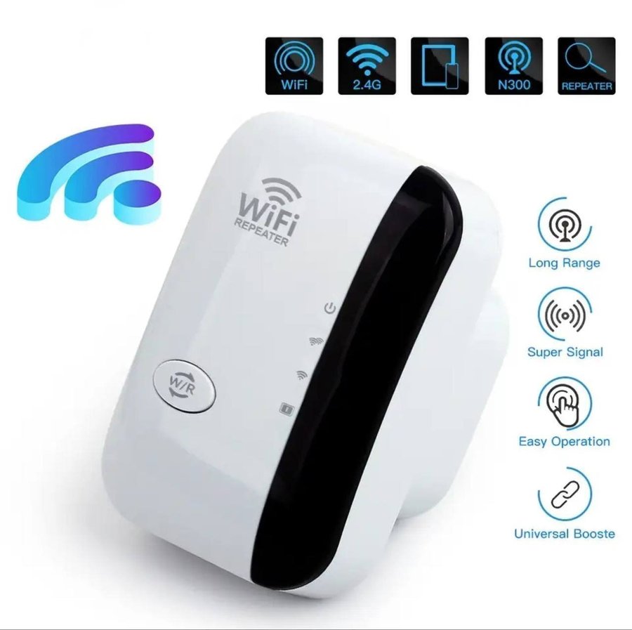 300 Mbps Trådlös WIFI Repeater / WiFi-förlängare WiFi-förstärkare i svart färg