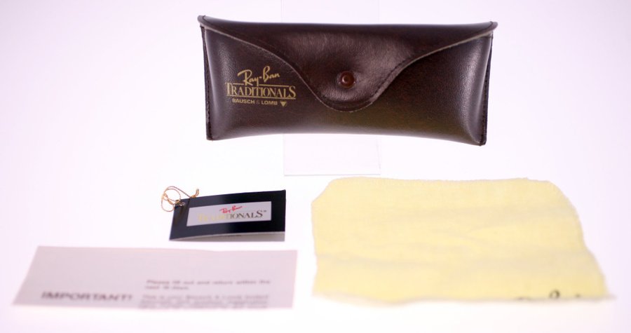 Ray-Ban Traditionals vintage leather case 1970s-with rare cloth-NO SUNGLASSES