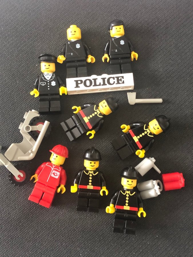 LEGO - 8st vintage-figurer Brandmän polis  brevbärare