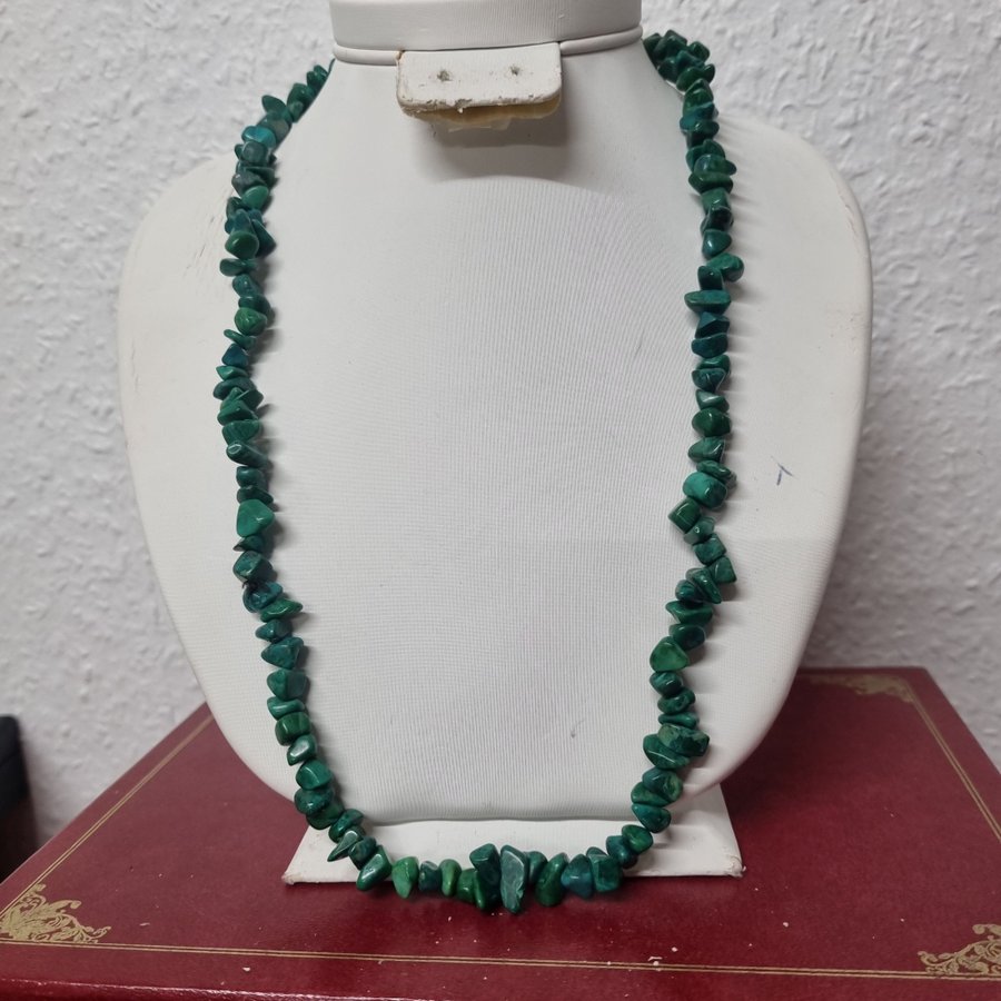 Vintage gröna sten halsband