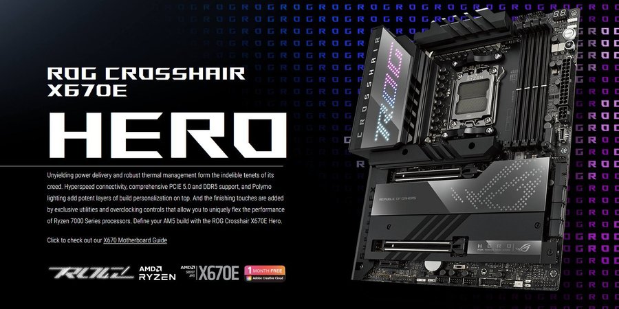 Gaming RIG ROG CROSSHAIR X670E HERO Ryzen 7 7800X3D (57GHz) 64GB/5TB RTX 4090