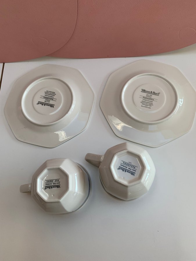 Villeroy  Boch Germany porslin Pasadena 2 kaffekoppar med fat