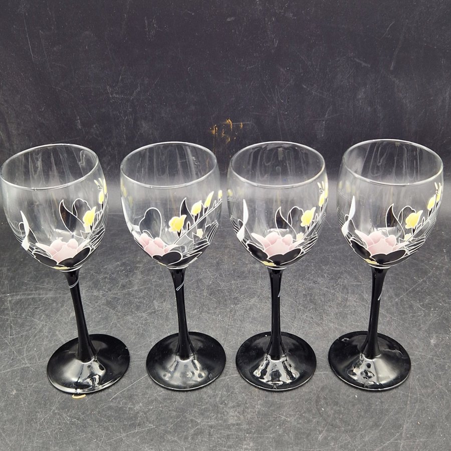 4 st Glas Vinglas - Luminarc France Domino Anais 80-tal