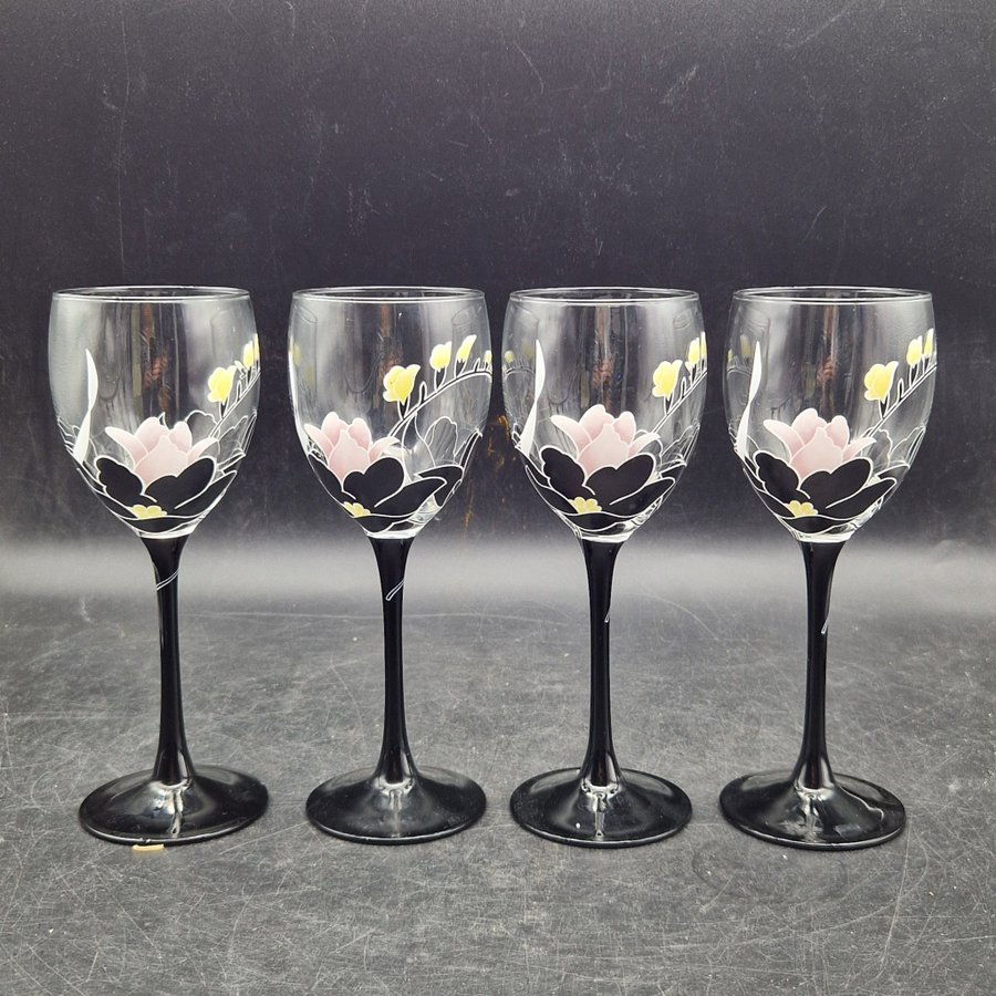 4 st Glas Vinglas - Luminarc France Domino Anais 80-tal