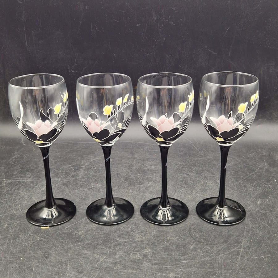 4 st Glas Vinglas - Luminarc France Domino Anais 80-tal