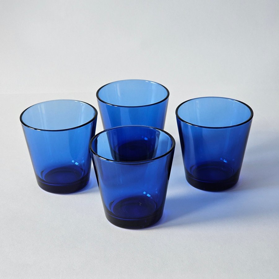 iittala 4 glas Kartio Kaj Franck 21 cl ultramarinblåa blå