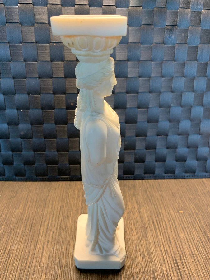 Skulptur figure alabaster Kapyatis Caryatid kvinna vintage hand made