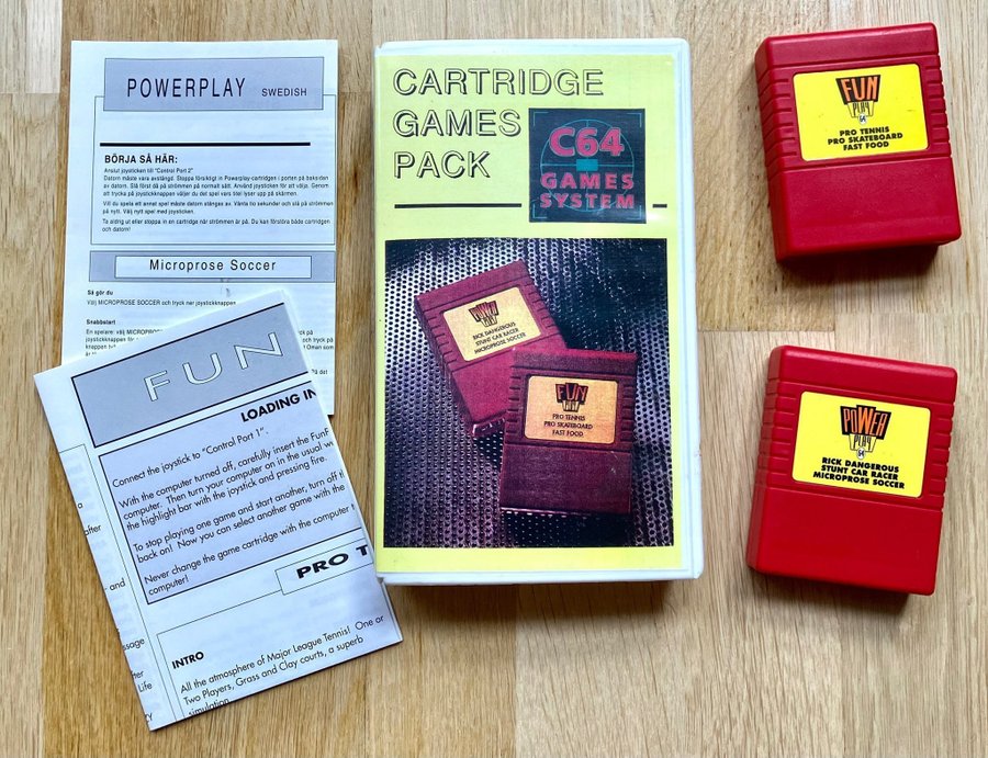 C64 Cartridge Games Pack - Rick Dangerous Microprose Soccer Pro Tennis etc