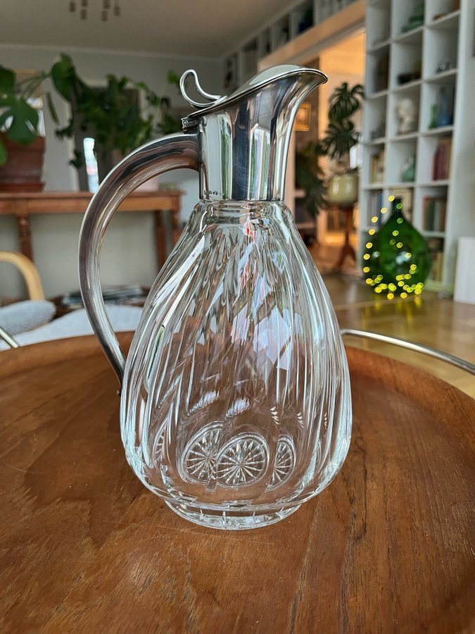 Karaff i silver och glas jugend Wilhelm Binder decanter