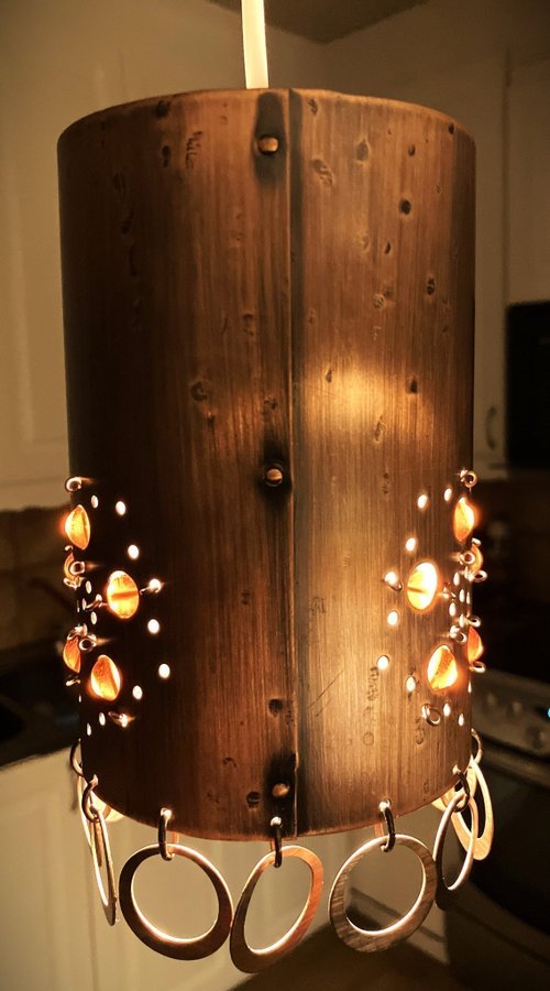 Fönsterlampa koppar glas retro vintage Hållhägnen Byske 60-tal 70-tal