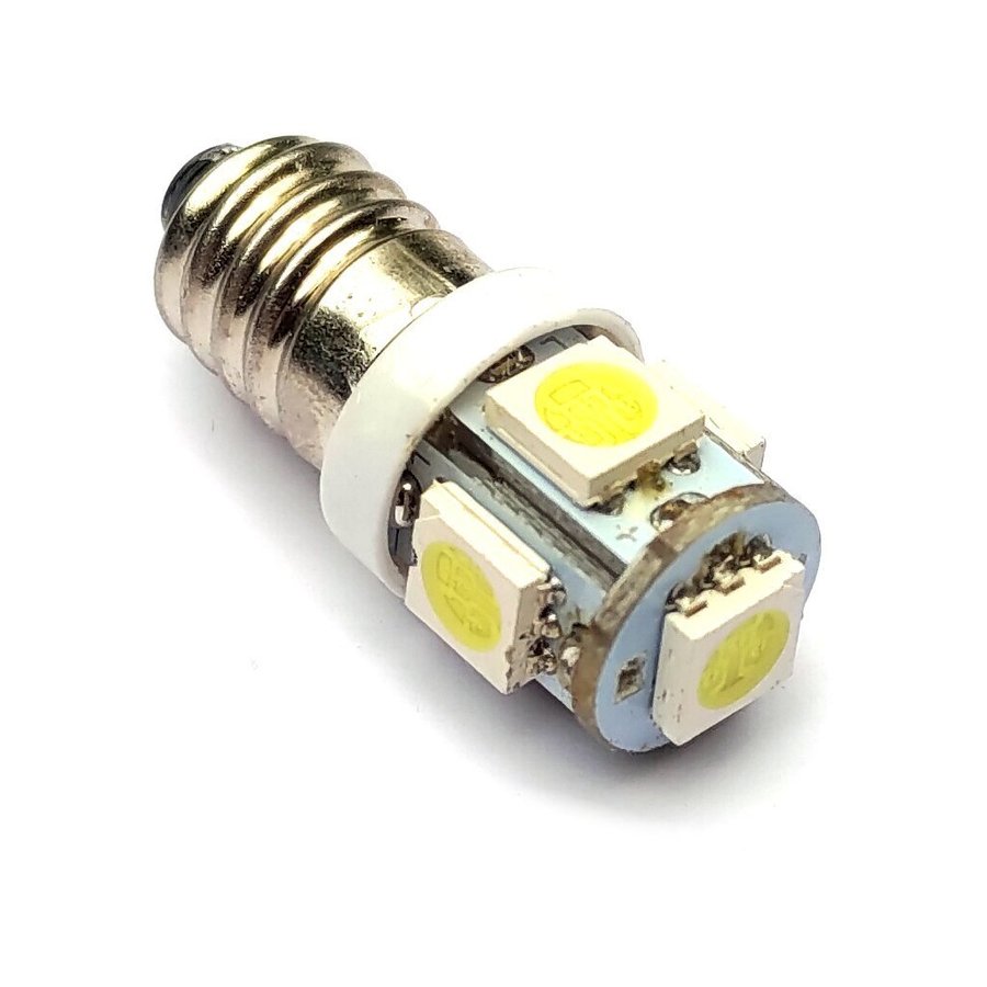 6V E10 LED-lampa 5x5050 SMD DC vit cykellampa cykellyse ficklampa