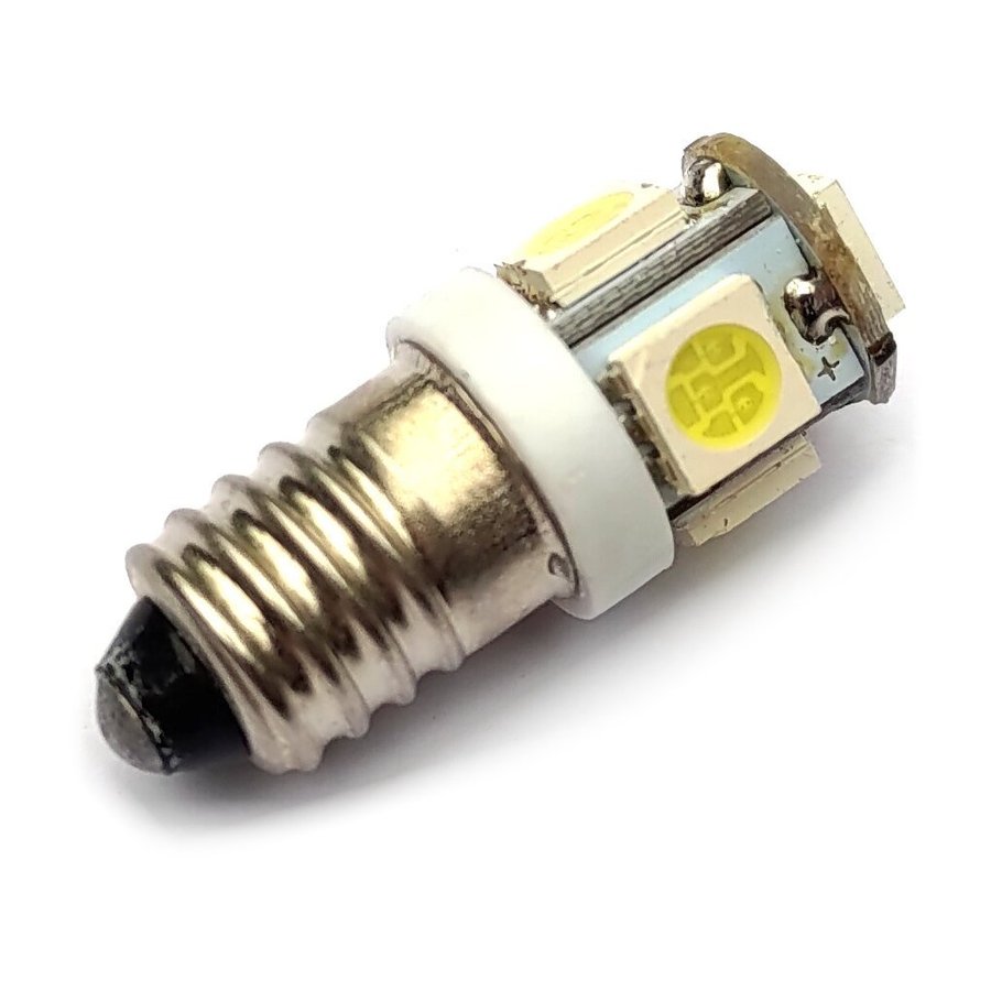 6V E10 LED-lampa 5x5050 SMD DC vit cykellampa cykellyse ficklampa