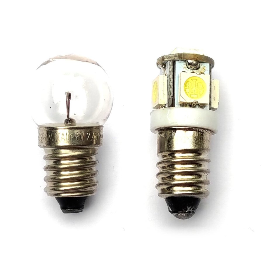 6V E10 LED-lampa 5x5050 SMD DC vit cykellampa cykellyse ficklampa