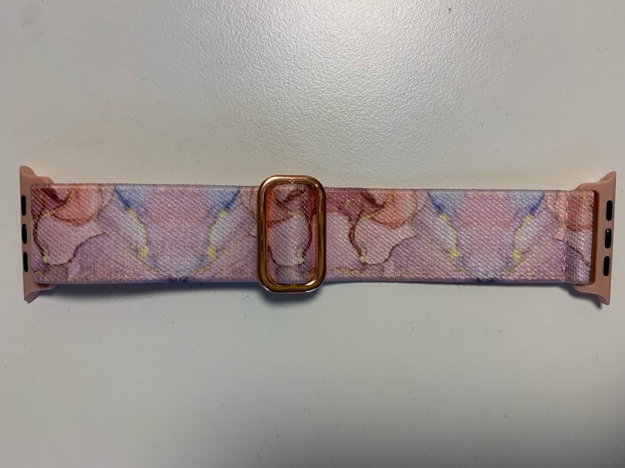 Armband till Apple Watch i rosa med guldspänne