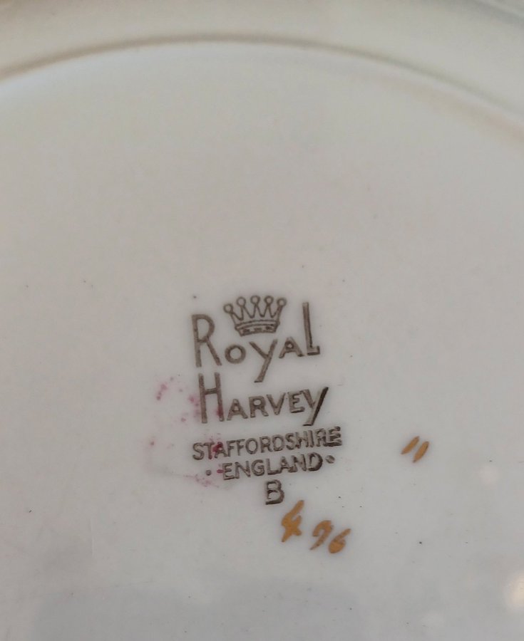 ROYAL HARVEY TALLRIK  ENGLAND