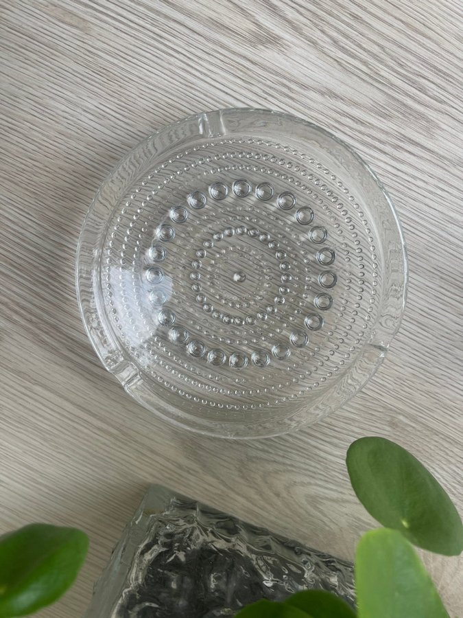 1960-TAL IITTALA OIVA TOIKKA KASTELHELMI fat askkopp skål - vintage retro glas