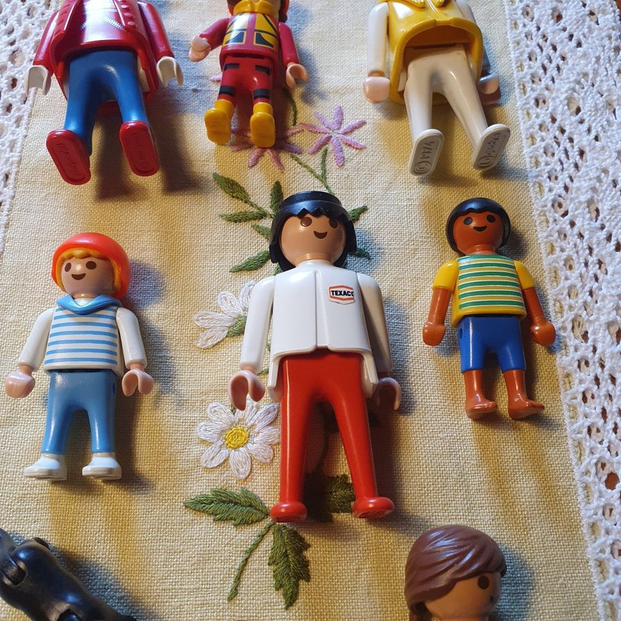 Playmobil figurer Geobra Texaco katt retro vintage samlarobjekt