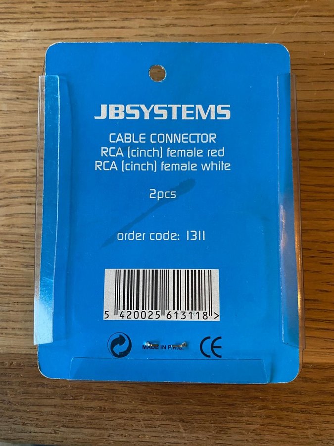 JBSYSTEMS cable connector RCA (cinch) feamle red RCA (cinch) female white