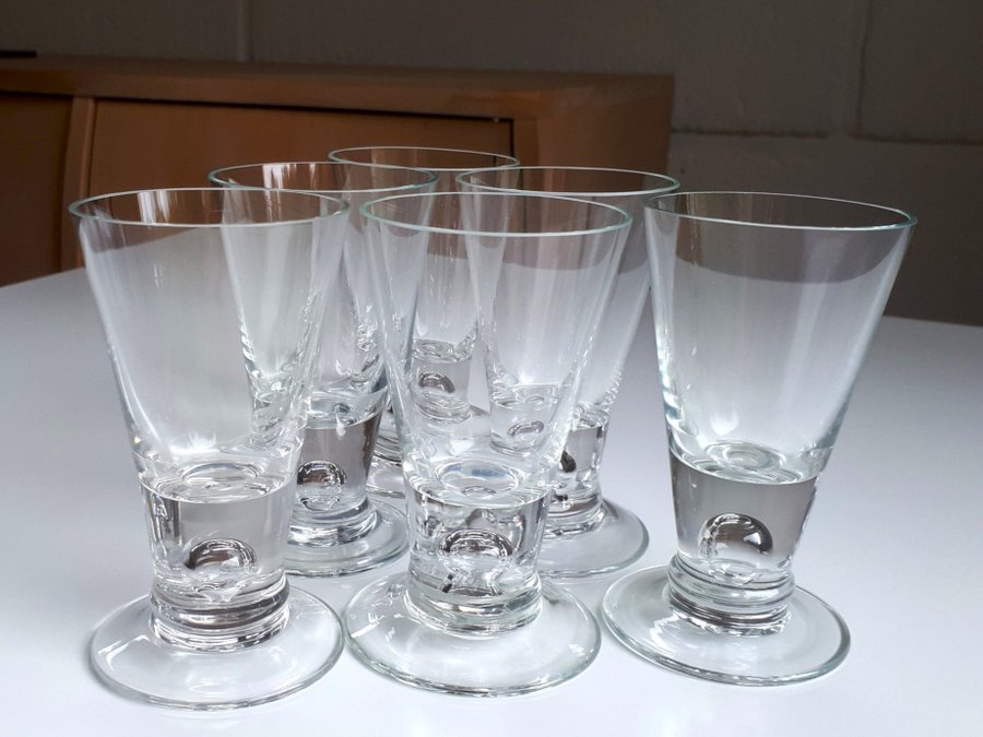 6 FRIMURER Glas Holmegaard Like-New Rakkerglas 10cm Freemason Glass Frimurare