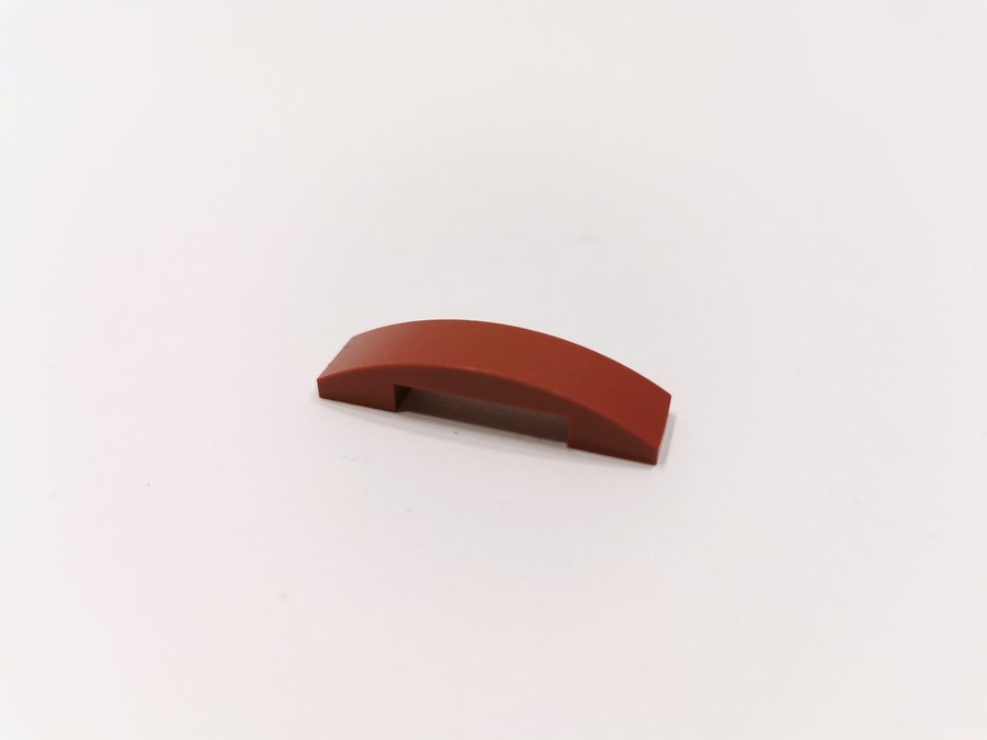 Lego - tile - curved - 1x4x2/3 - part 93273 - vinröd