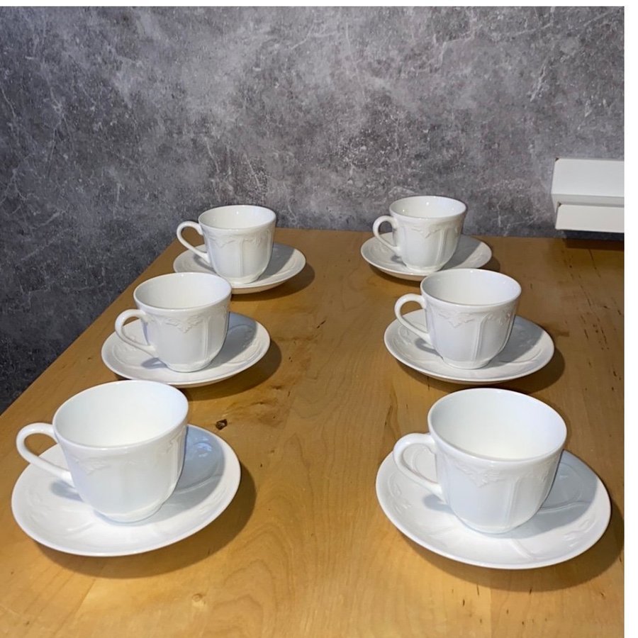 Dine Rörstrand  Gustavsberg Kaffe/Te Set - 6 Koppar  Fat