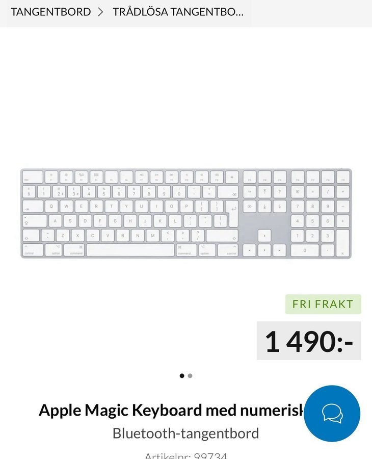 Apple Magic Keyboard med numerisk del Bluetooth-tangentbord