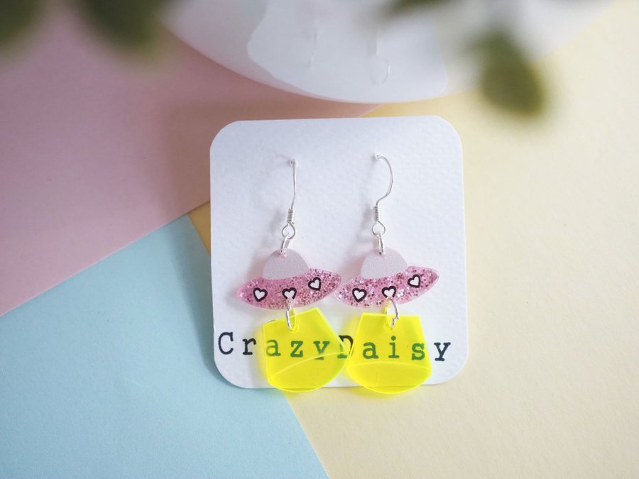 mini UFO earrings - super cute UFO earrings