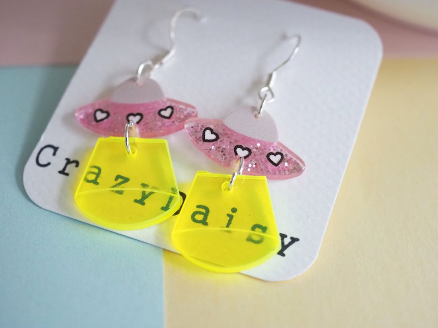 mini UFO earrings - super cute UFO earrings