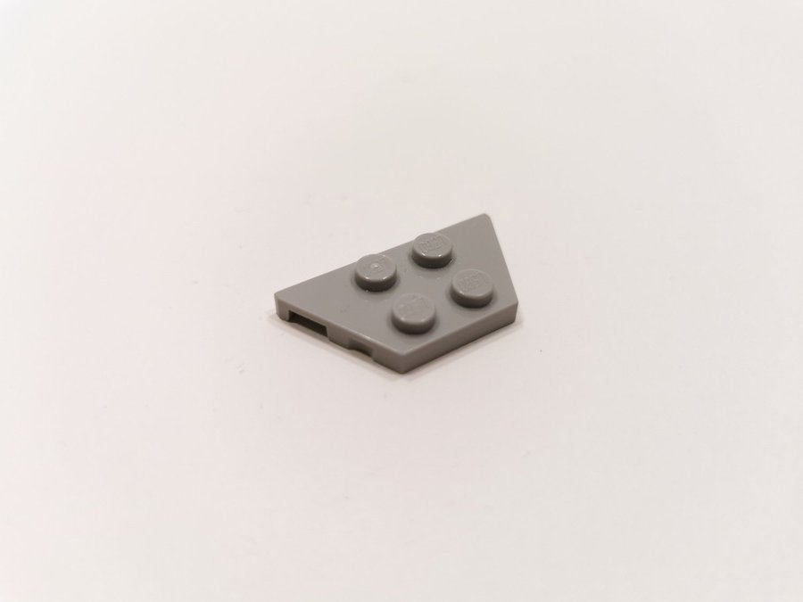 Lego - vinge - plate - hörn - 2x4 - part 51739 - ljusgrå (bluish)