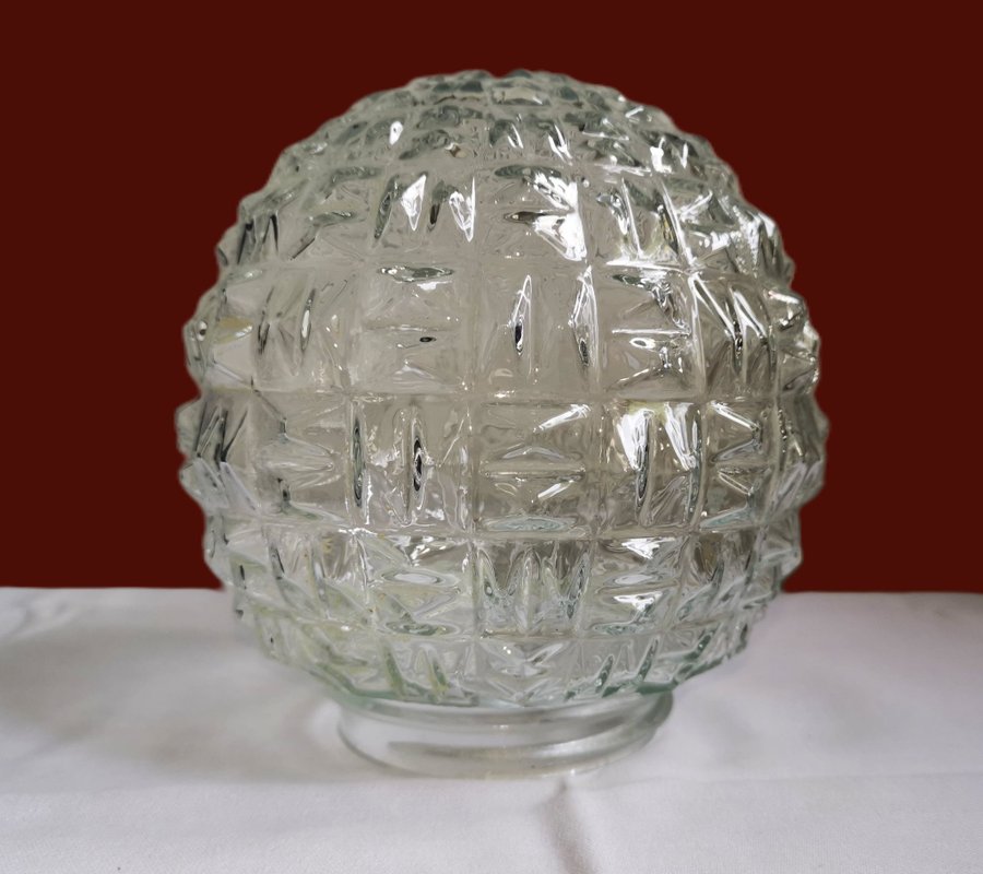 Art deco stil lampskärm i tjock transparent glas