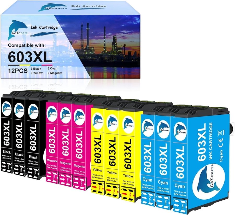 NYTT 12-pack 603 XL kompatibla patroner för Epson 603 603XL |