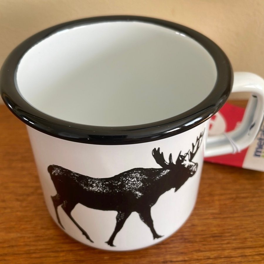 Mugg Emalj Kopp Kaffemugg Kaffekopp Älg